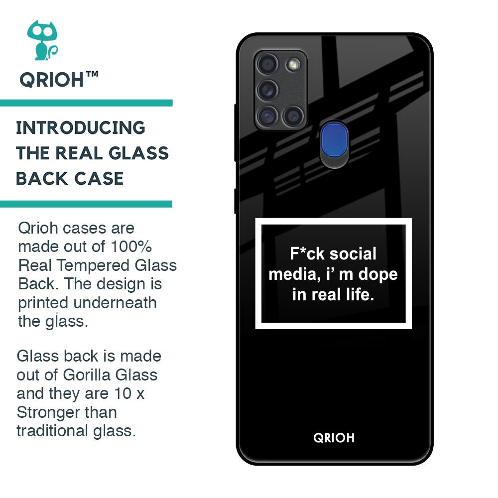 Dope In Life Glass Case for Samsung A21s