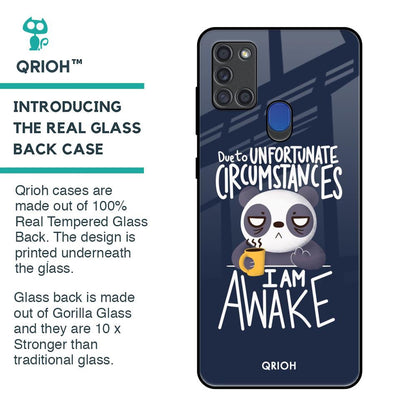 Struggling Panda Glass Case for Samsung A21s
