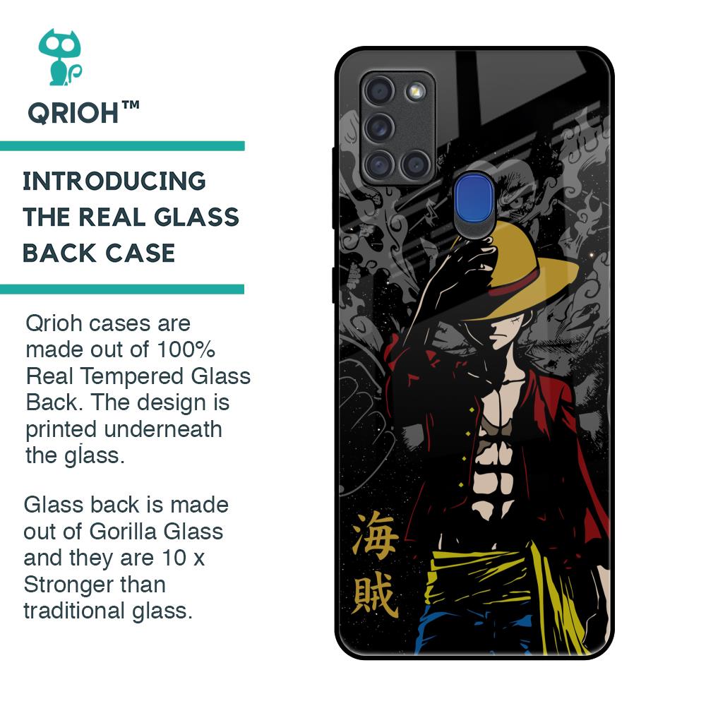Dark Luffy Glass Case for Samsung A21s