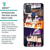 Anime Eyes Glass Case for Samsung A21s