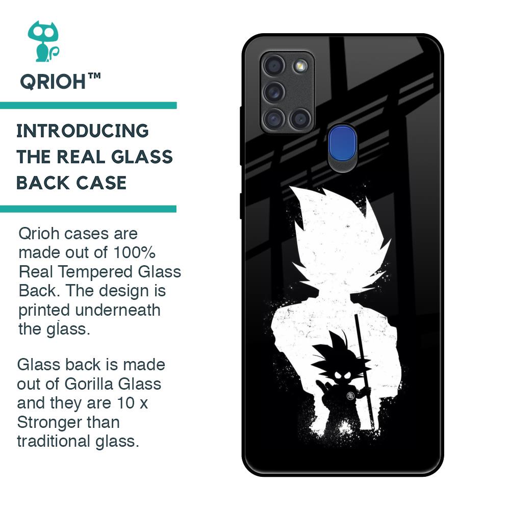Monochrome Goku Glass Case for Samsung A21s