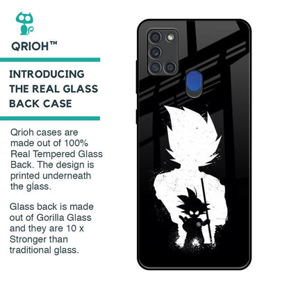 Monochrome Goku Glass Case for Samsung A21s