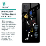 Luffy Line Art Glass Case for Samsung A21s