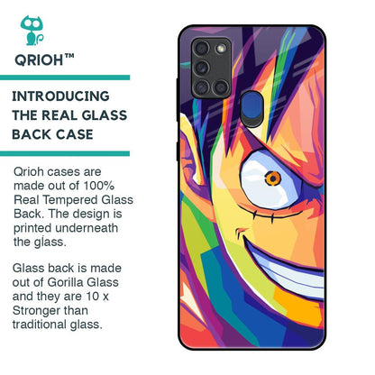 Monkey Wpap Pop Art Glass Case for Samsung A21s