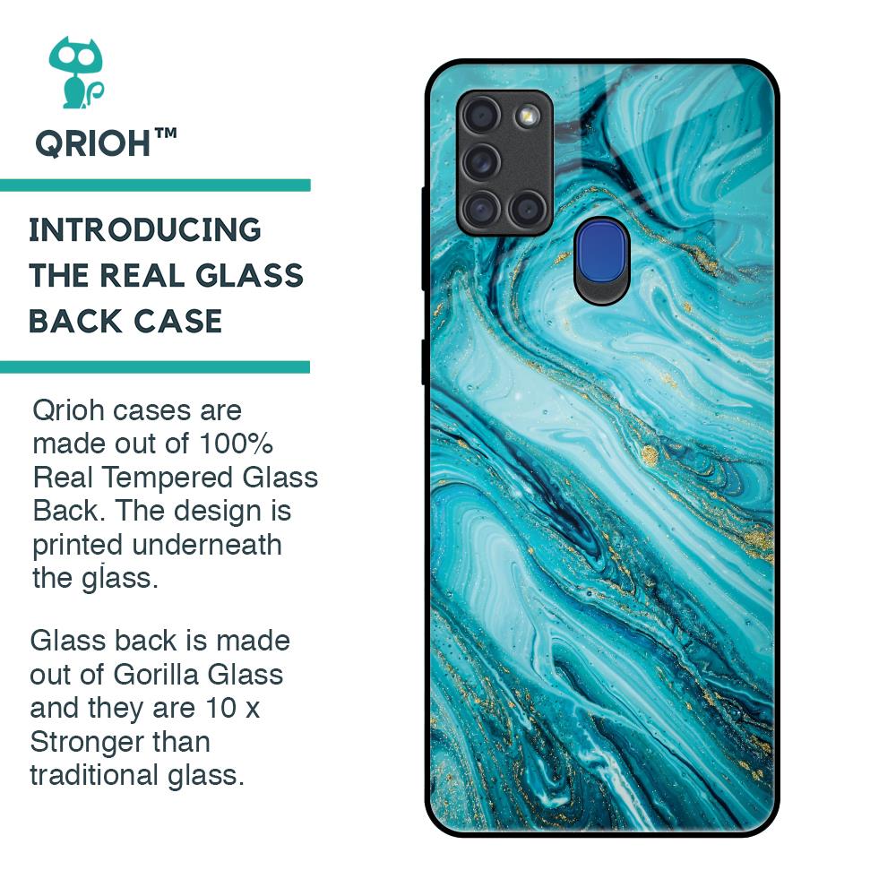 Ocean Marble Glass Case for Samsung A21s