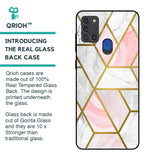 Geometrical Marble Glass Case for Samsung A21s