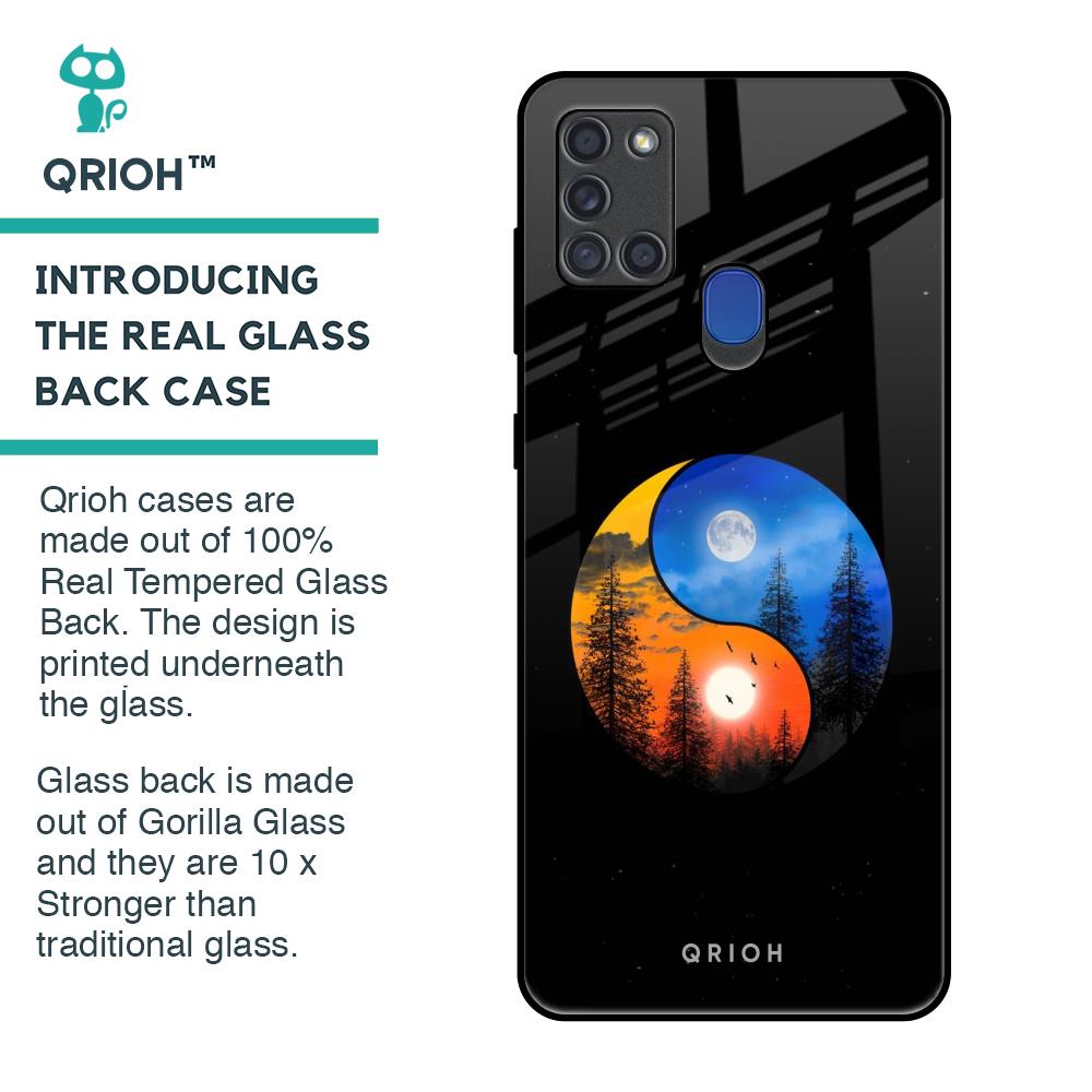 Yin Yang Balance Glass Case for Samsung A21s