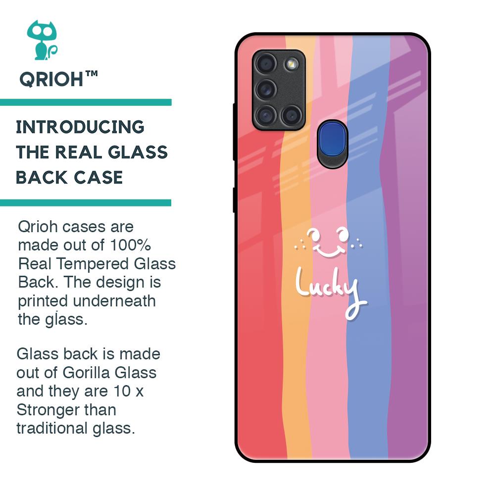 Lucky Abstract Glass Case for Samsung A21s