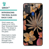 Lines Pattern Flowers Glass Case for Samsung A21s