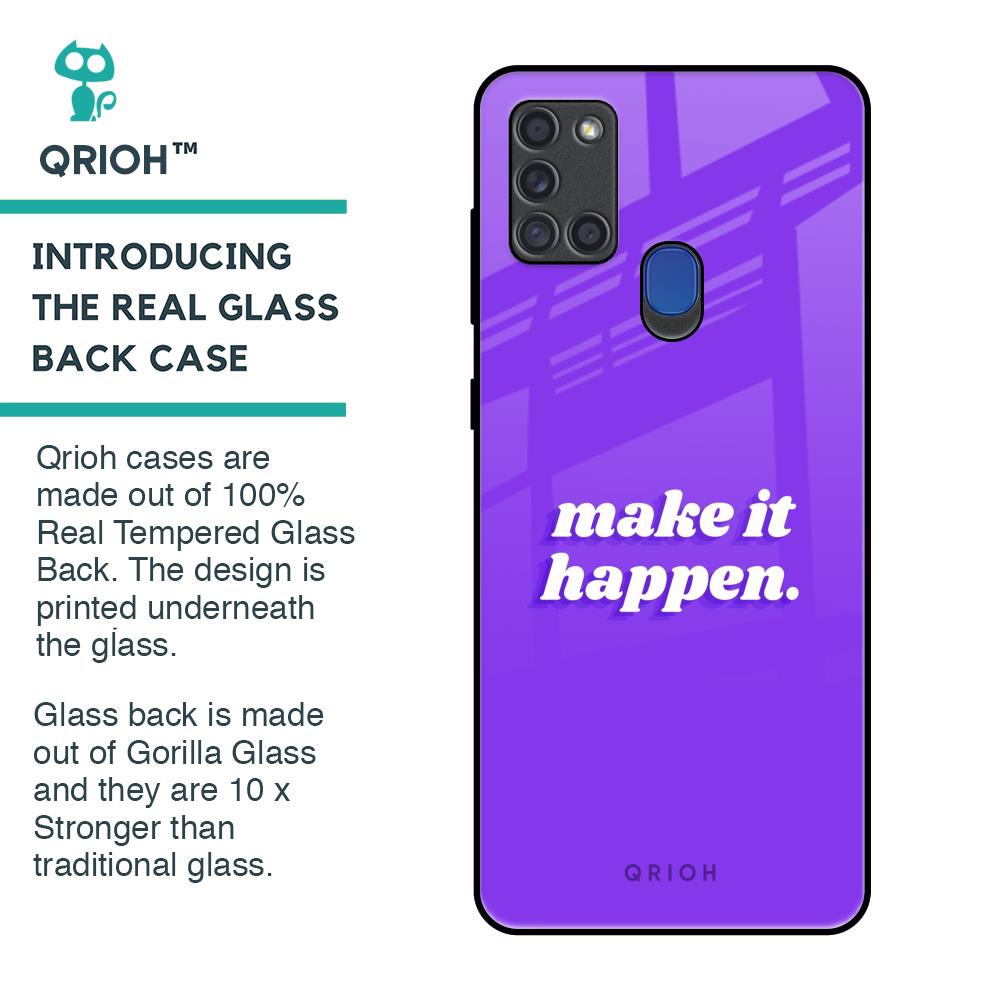 Make it Happen Glass Case for Samsung A21s