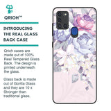 Elegant Floral Glass Case for Samsung A21s