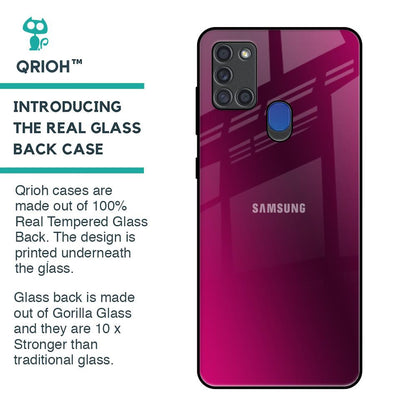 Pink Burst Glass Case for Samsung A21s