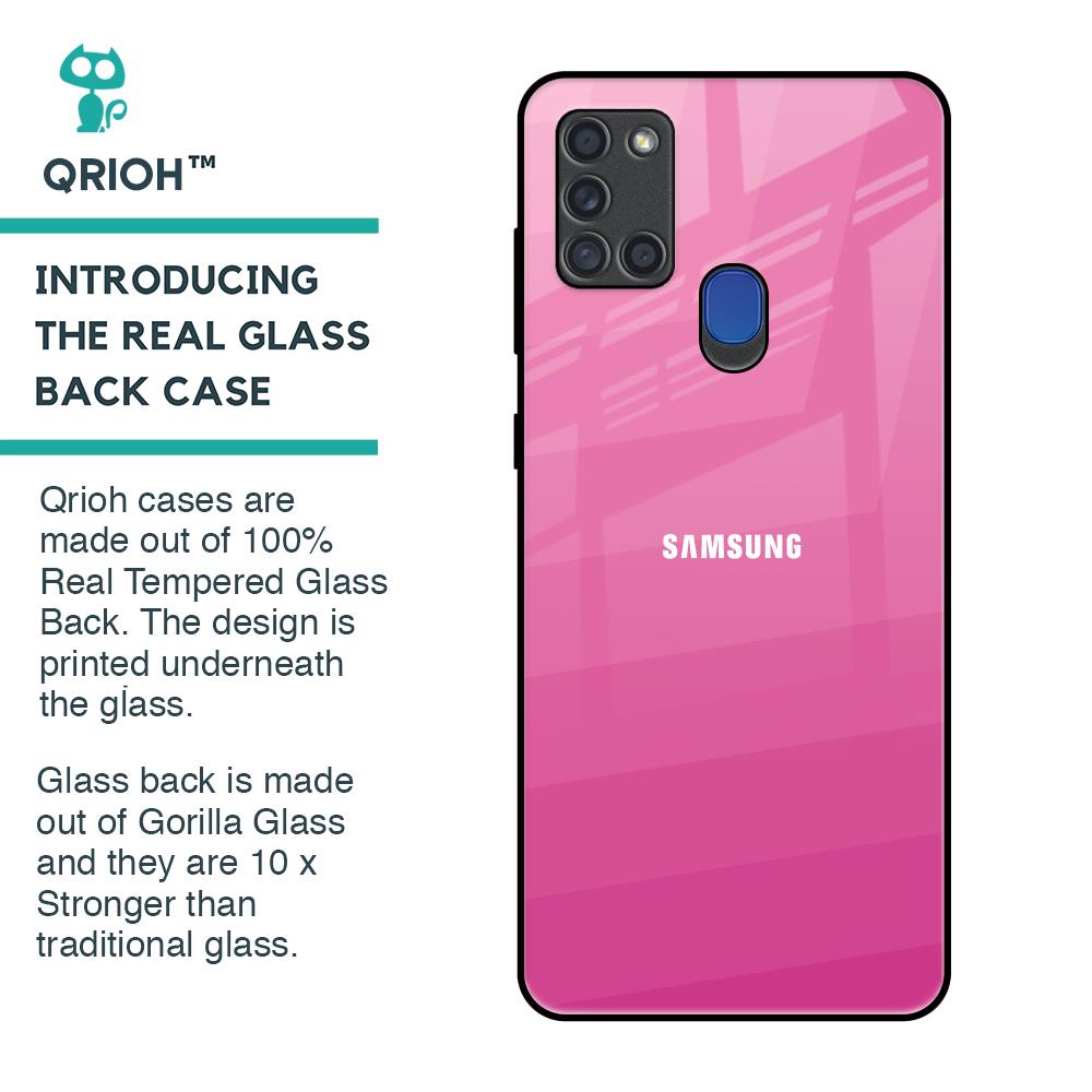 Pink Ribbon Caddy Glass Case for Samsung A21s