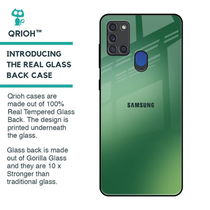 Green Grunge Texture Glass Case for Samsung A21s