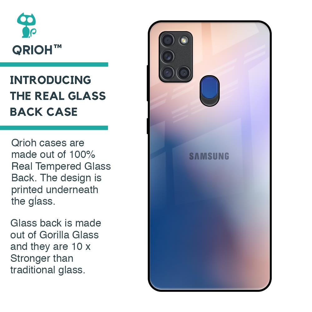 Blue Mauve Gradient Glass Case for Samsung A21s