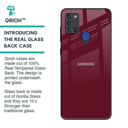 Classic Burgundy Glass Case for Samsung A21s