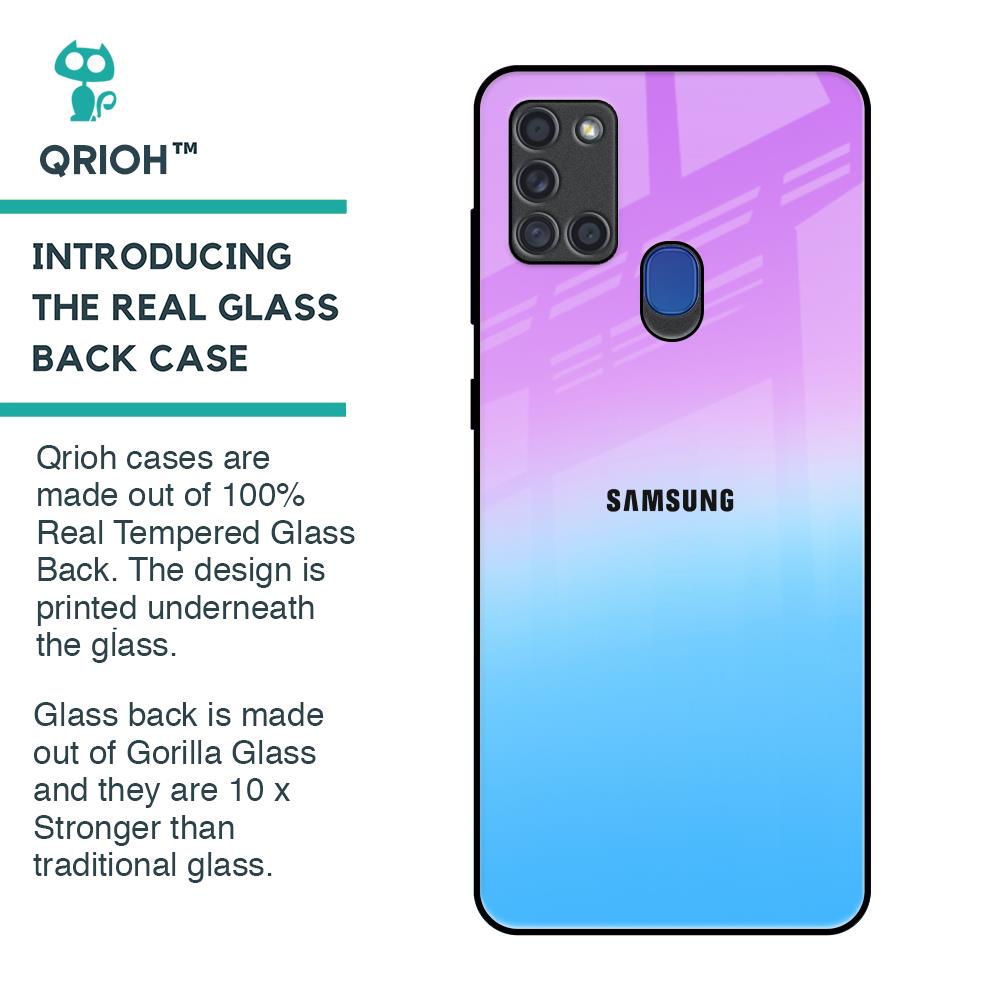 Unicorn Pattern Glass Case for Samsung A21s
