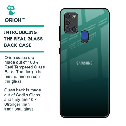 Palm Green Glass Case For Samsung A21s