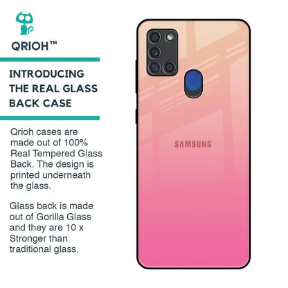 Pastel Pink Gradient Glass Case For Samsung A21s