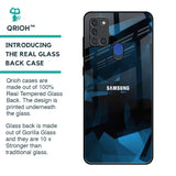 Polygonal Blue Box Glass Case For Samsung A21s