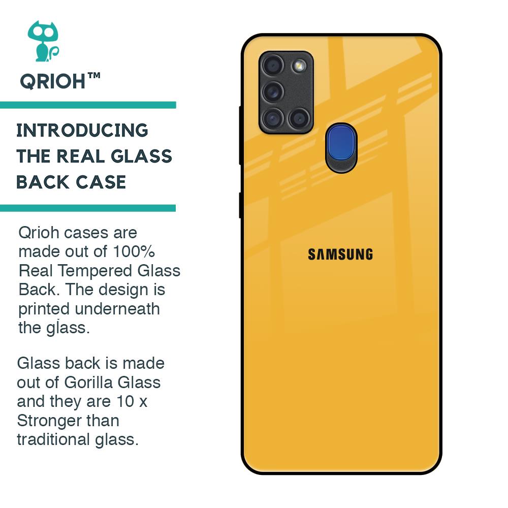 Fluorescent Yellow Glass case for Samsung A21s