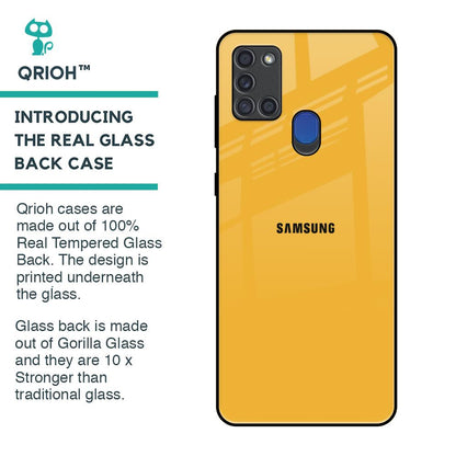 Fluorescent Yellow Glass case for Samsung A21s