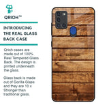 Wooden Planks Glass Case for Samsung A21s