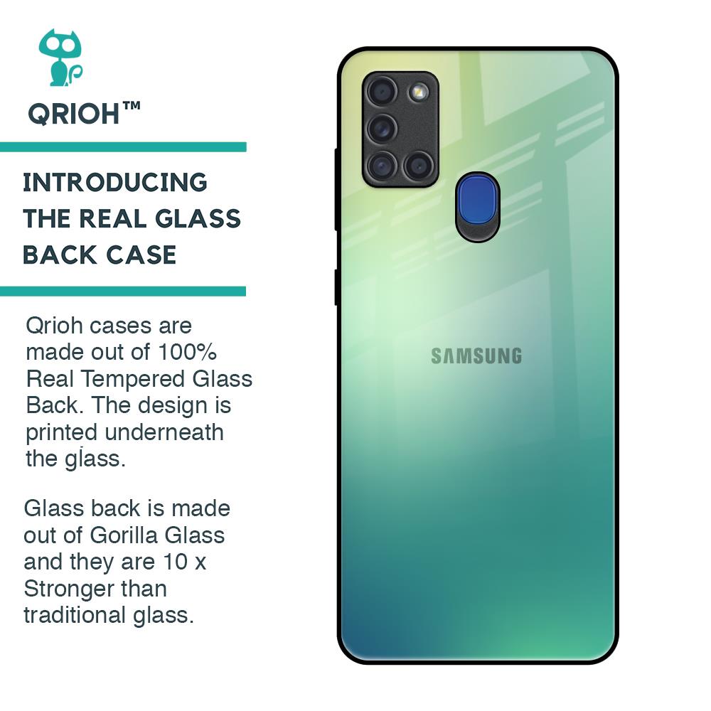 Dusty Green Glass Case for Samsung A21s