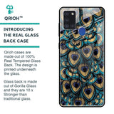 Peacock Feathers Glass case for Samsung Galaxy A21s