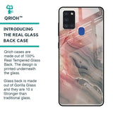 Pink And Grey Marble Glass Case For Samsung Galaxy A21s