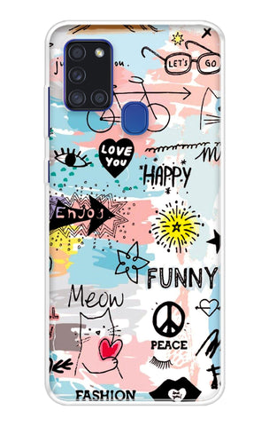 Happy Doodle Samsung A21s Back Cover
