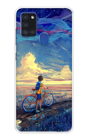 Riding Bicycle to Dreamland Samsung A21s Back Cover