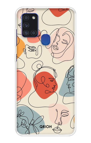 Abstract Faces Samsung A21s Back Cover