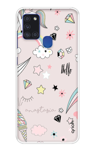Unicorn Doodle Samsung A21s Back Cover