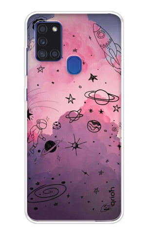 Space Doodles Art Samsung A21s Back Cover