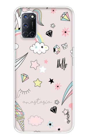 Unicorn Doodle Oppo A52 Back Cover