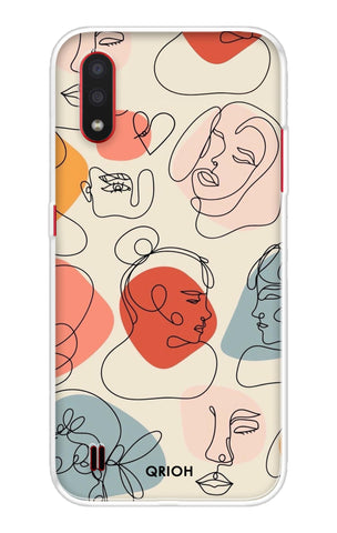 Abstract Faces Samsung Galaxy M01 Back Cover