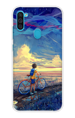 Riding Bicycle to Dreamland Samsung Galaxy M11 Back Cover