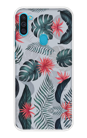 Retro Floral Leaf Samsung Galaxy M11 Back Cover