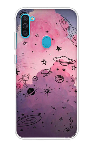 Space Doodles Art Samsung Galaxy M11 Back Cover