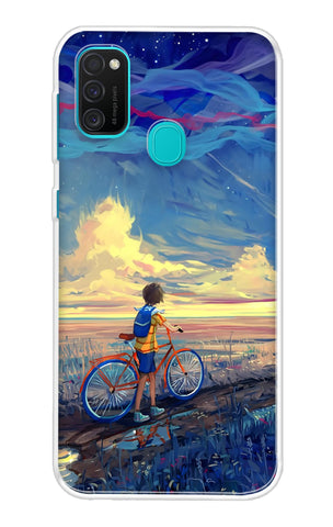 Riding Bicycle to Dreamland Samsung Galaxy M21 Back Cover