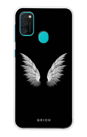 White Angel Wings Samsung Galaxy M21 Back Cover