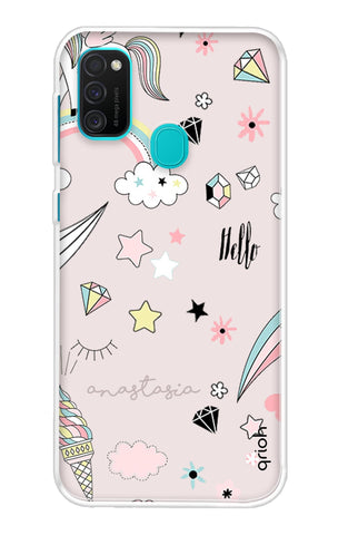 Unicorn Doodle Samsung Galaxy M21 Back Cover