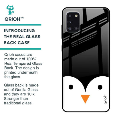 Cute Penguin Glass Case for Samsung Galaxy A31