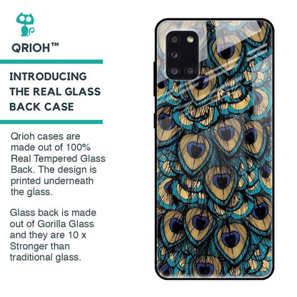 Peacock Feathers Glass case for Samsung Galaxy A31
