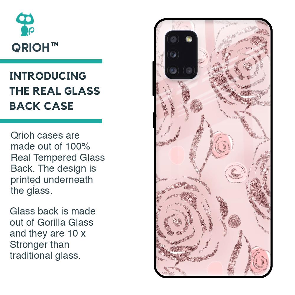 Shimmer Roses Glass case for Samsung Galaxy A31