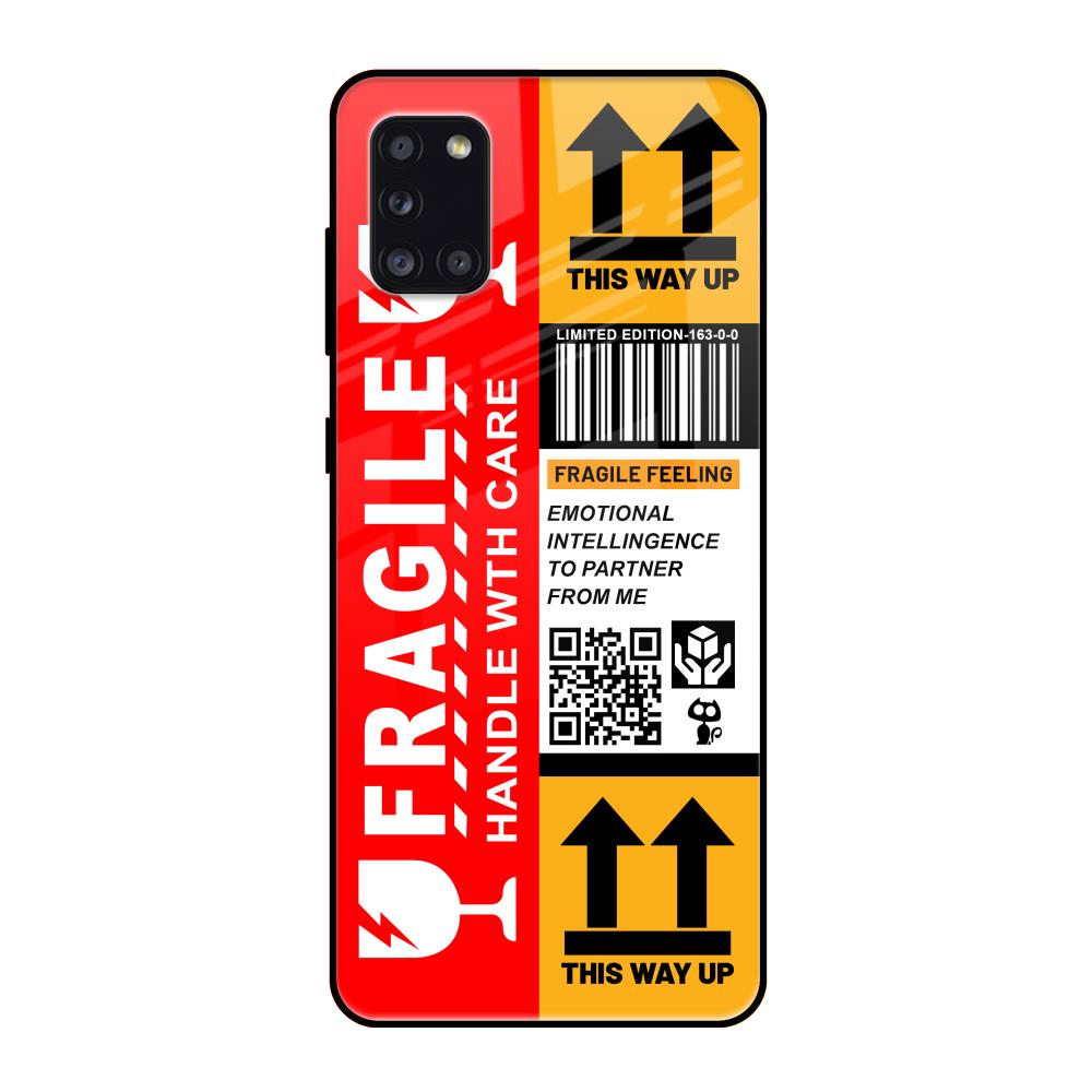 Handle With Care Samsung Galaxy A31 Glass Back Cover Online
