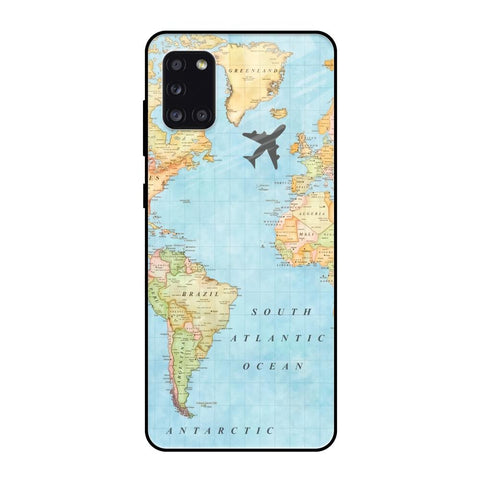 Travel Map Samsung Galaxy A31 Glass Back Cover Online
