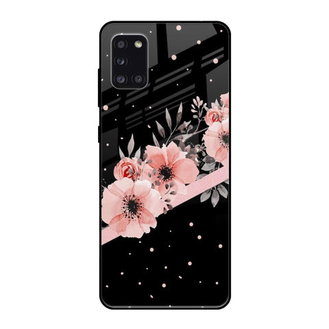 Floral Black Band Samsung Galaxy A31 Glass Back Cover Online