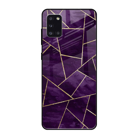 Geometric Purple Samsung Galaxy A31 Glass Back Cover Online